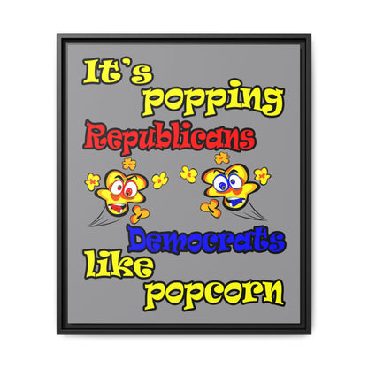 popping like popcorn - framed canvas art (grey)