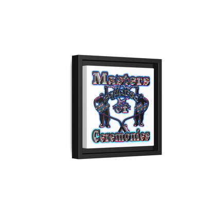 em cee squared - framed canvas art (white)