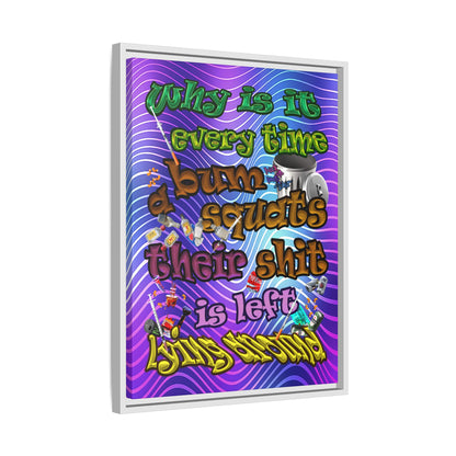 the bum's shit - framed canvas art (purple wave)
