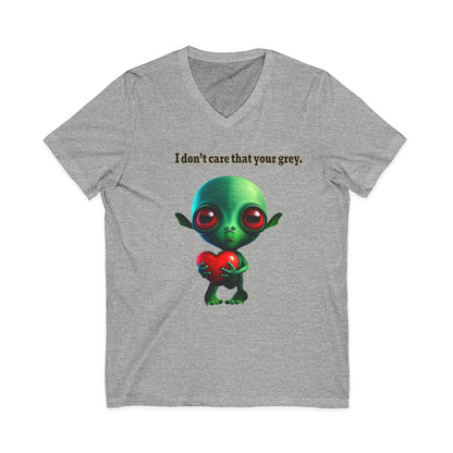 I don't care that your grey - Unisex Jersey Short Sleeve V-Neck Tee