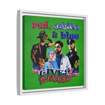 rw&b lives matter - framed canvas art (green turf)
