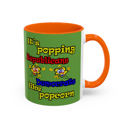 popping like popcorn - Accent Mug (green)