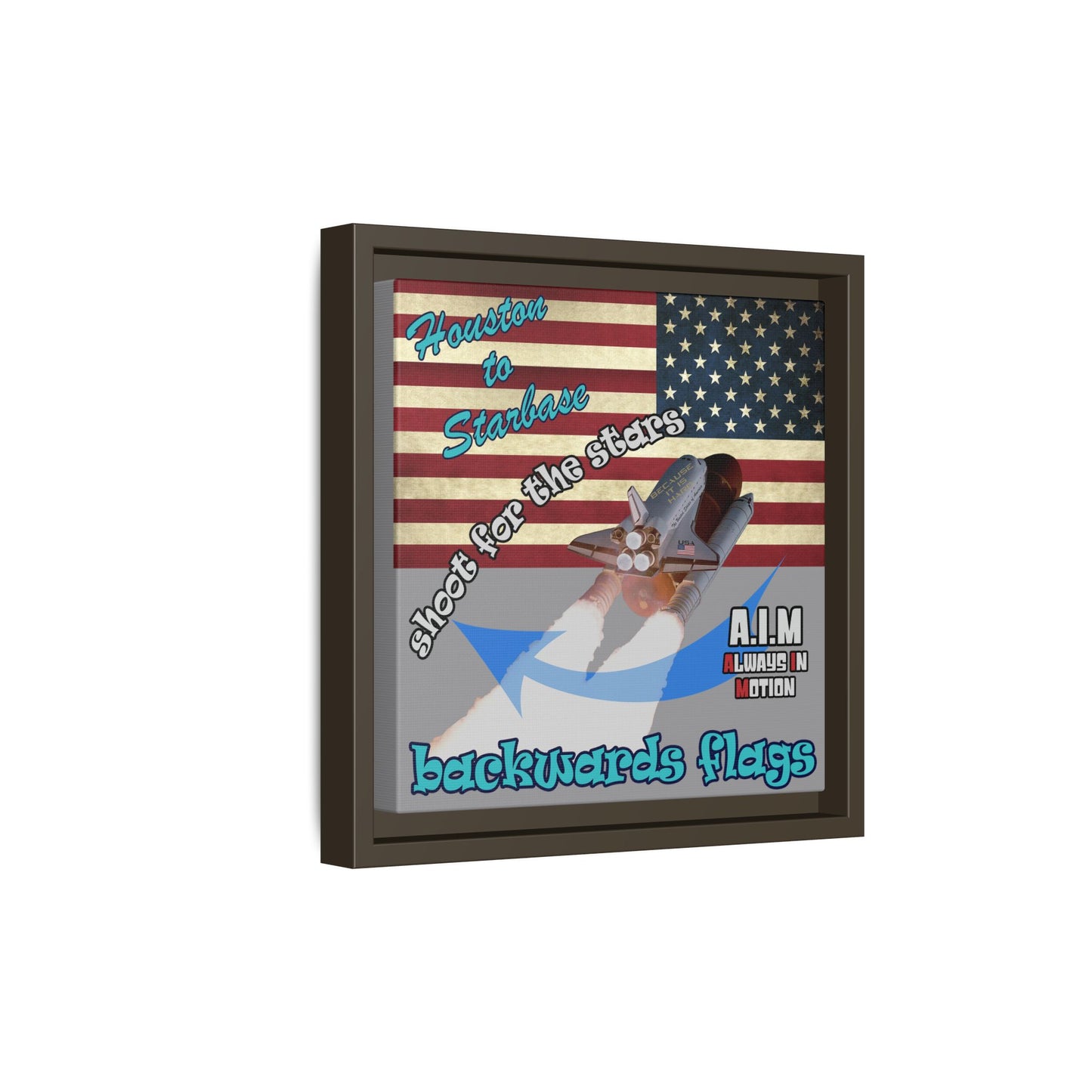 shoot for the stars - framed canvas art (grey)