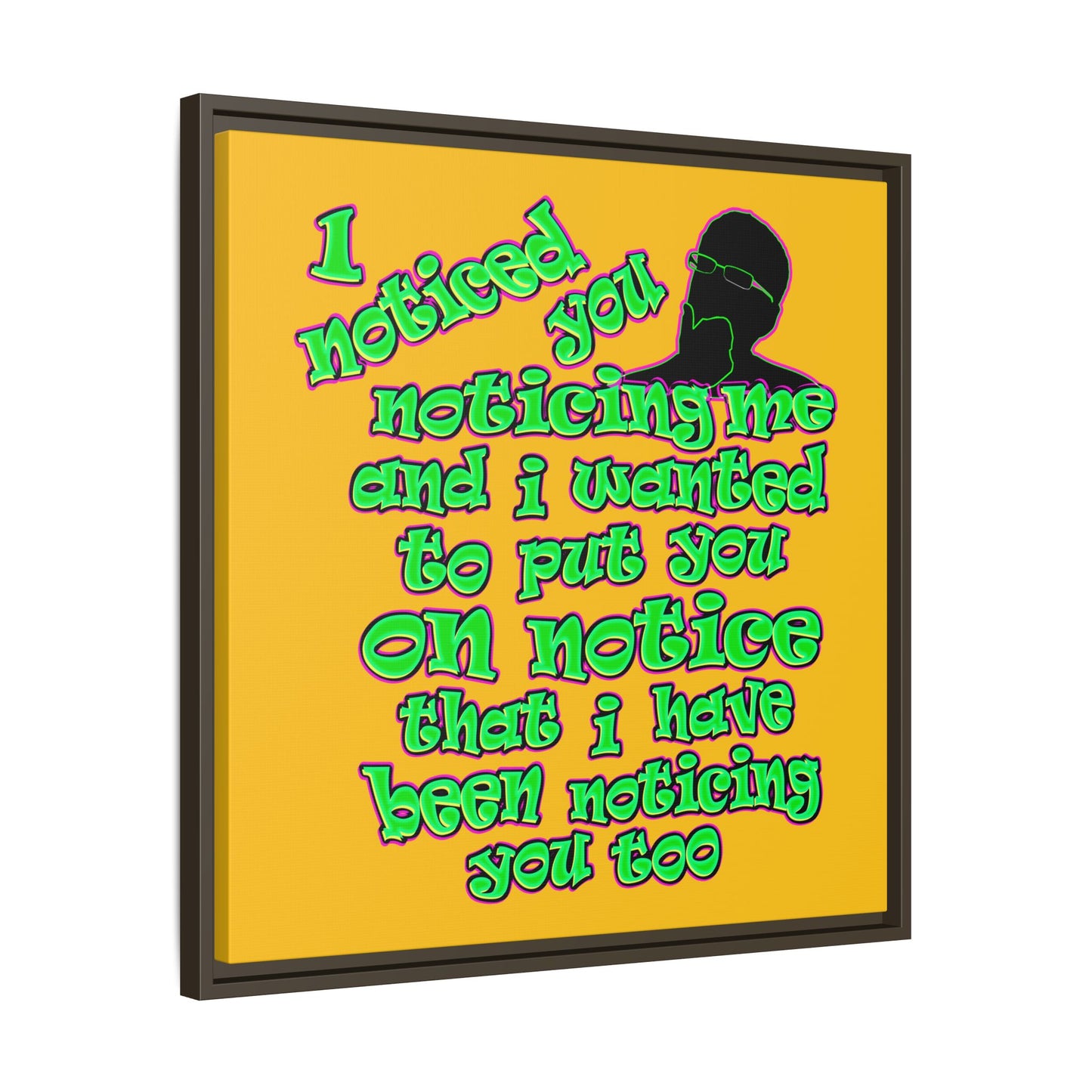 noticed you noticing - framed canvas art (yellow)