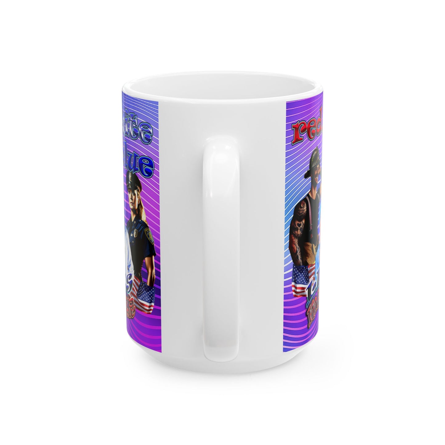 rw&b lives matter - White Mug (purple wave)