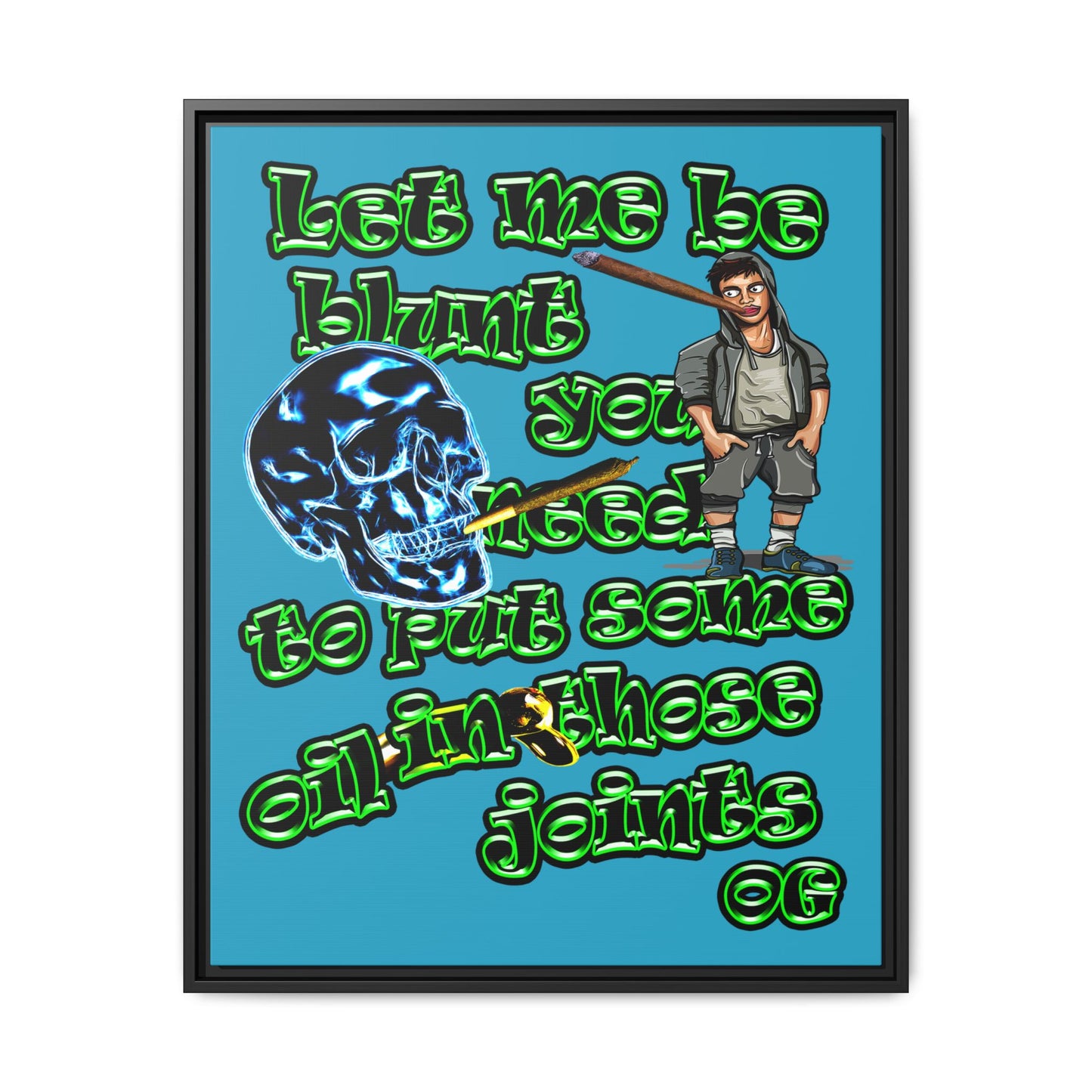 og - framed canvas art (turquoise)