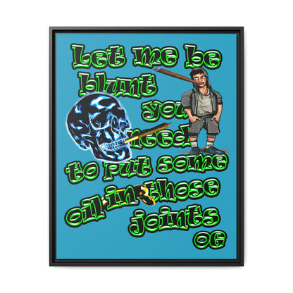og - framed canvas art (turquoise)