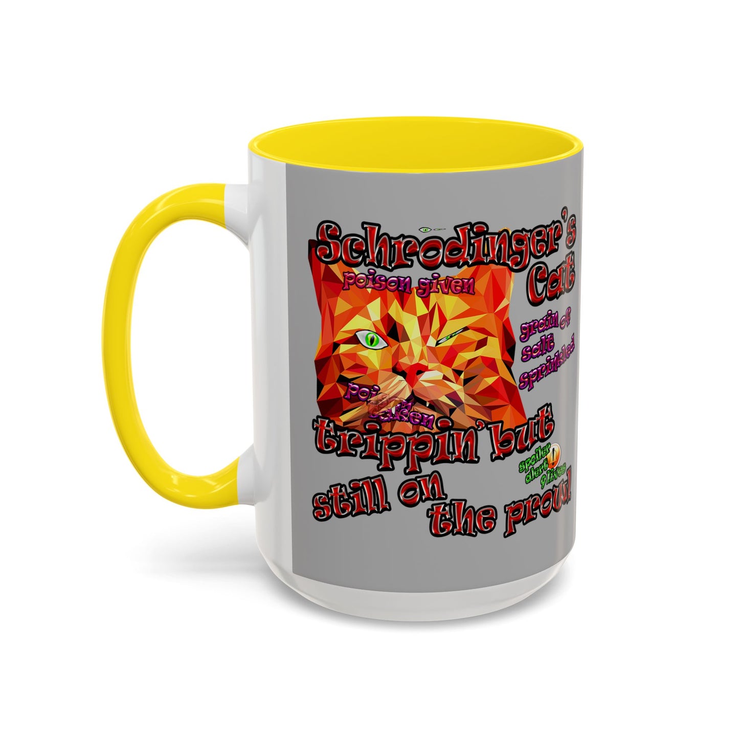 schrodinger's cat - Accent Mug (light grey)
