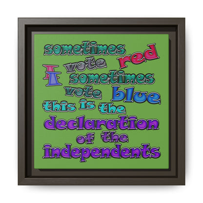 declaration of the independents - framed canvas art (green)