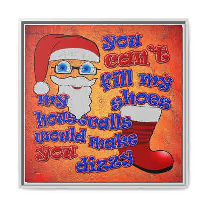 santa's shoes - framed canvas art (burnt orange)