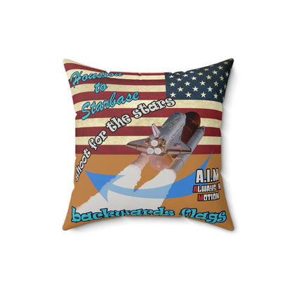 shoot for the stars - Faux Suede Square Pillow - (light brown)