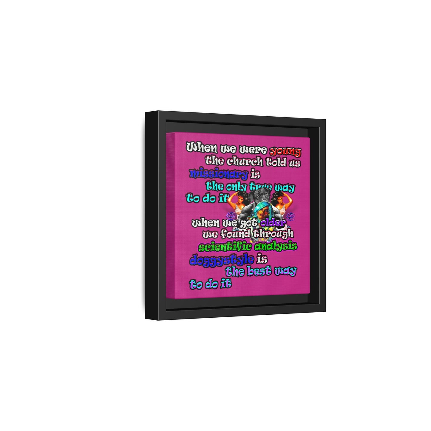 doggystyle - framed canvas art (pink)