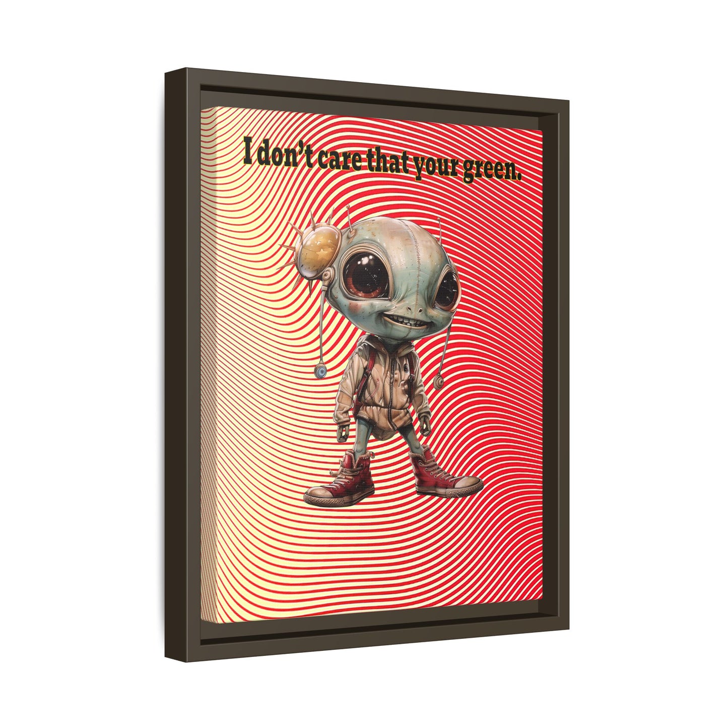 I don't care that your green - framed canvas art (yellow-orange wave)