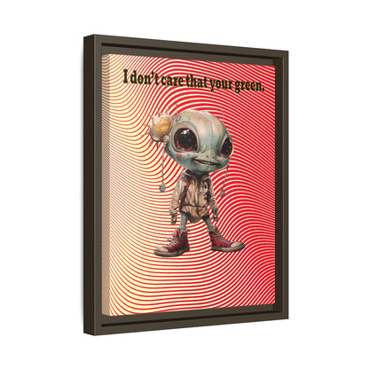 I don't care that your green - framed canvas art (yellow-orange wave)