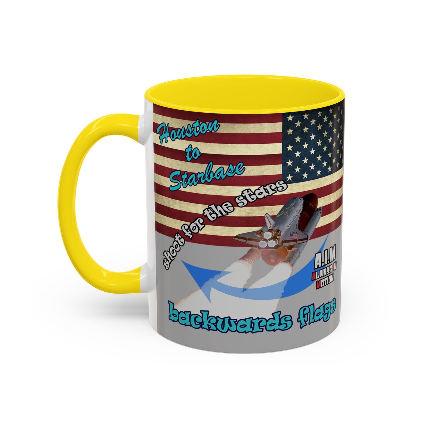 shoot for the stars - Accent Mug (light grey)