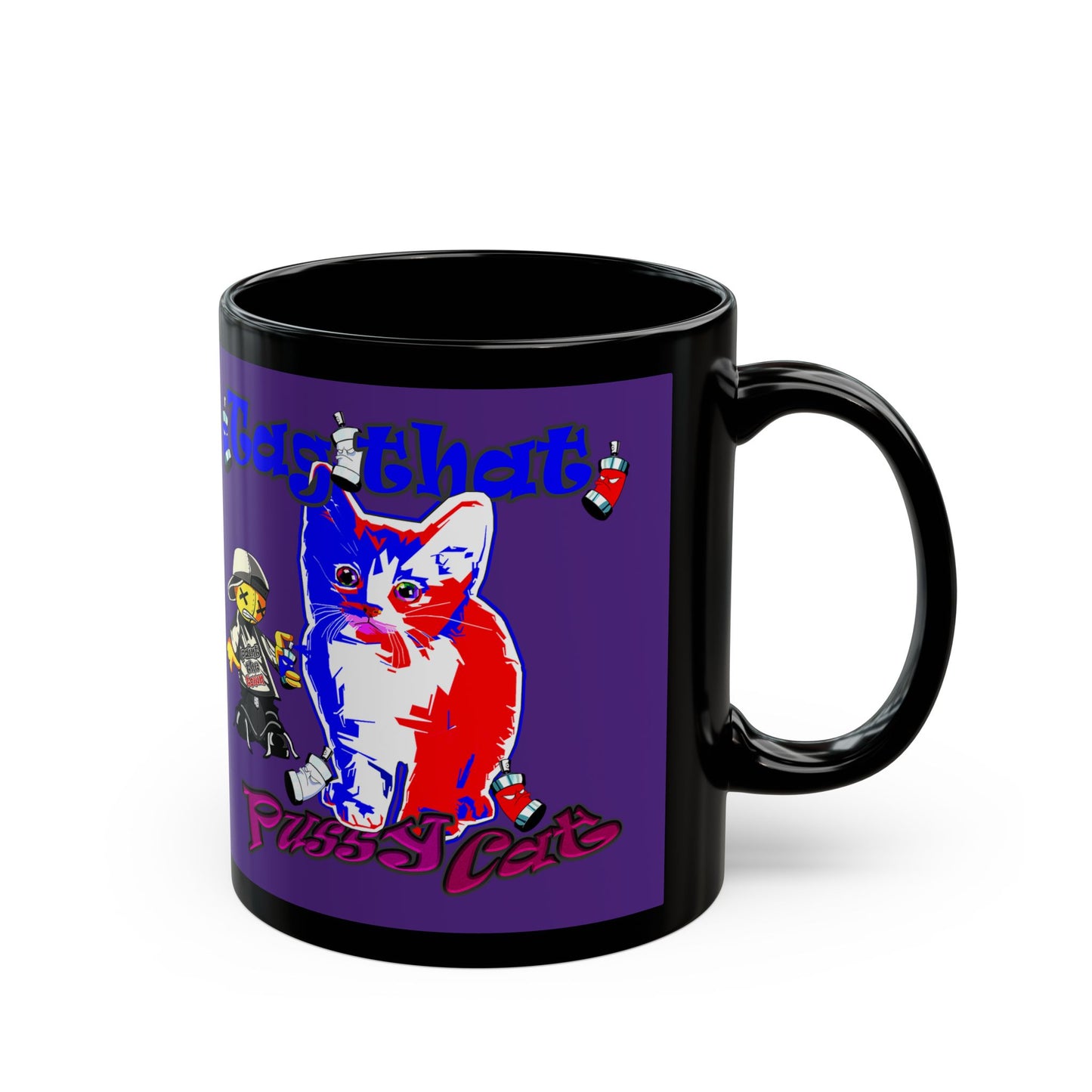 tag that - Black Mug (purple)