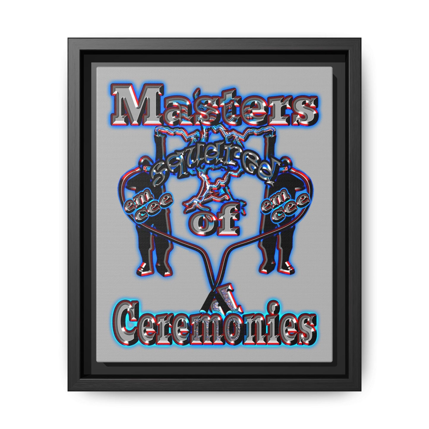 em cee squared - framed canvas art (light grey)