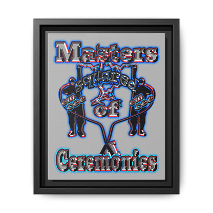 em cee squared - framed canvas art (light grey)