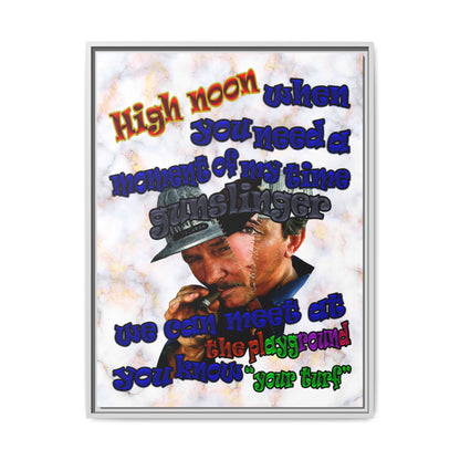 high noon - framed canvas art (white marble)