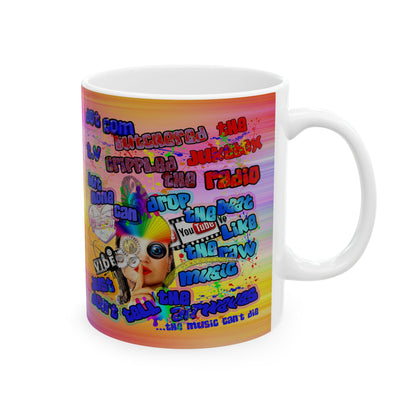 drop the beat - White Mug (color blur)