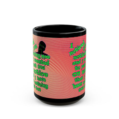 noticed you noticing - Black Mug (yellow-orange wave)