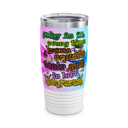 the bum's shit - Ringneck Tumbler, 20oz (light blue-pink wave)