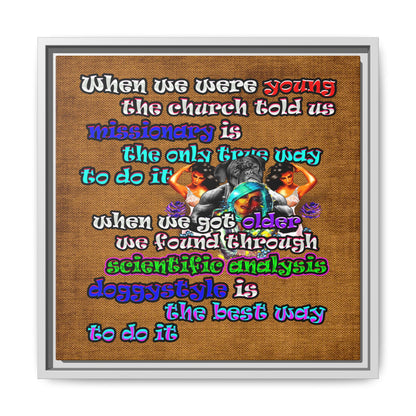 doggystyle - framed canvas art (brown papyrus)