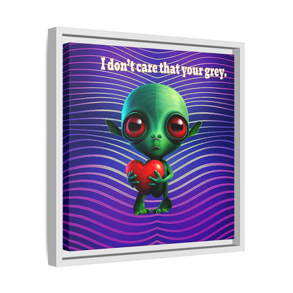 I don't care that your grey - framed canvas art (purple wave)