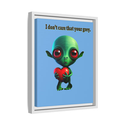 I don't care that your grey - framed canvas art (light blue)