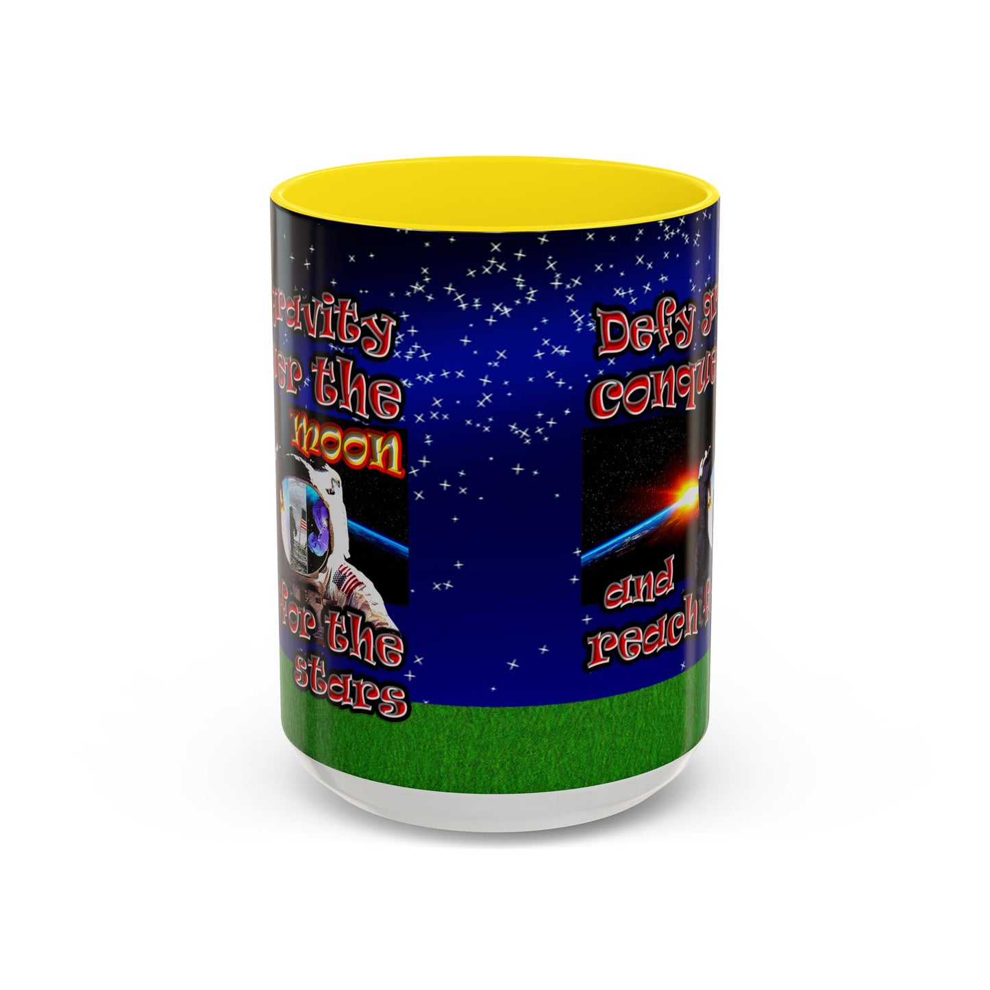 defy conquer reach - Accent Mug ('snoops' background)