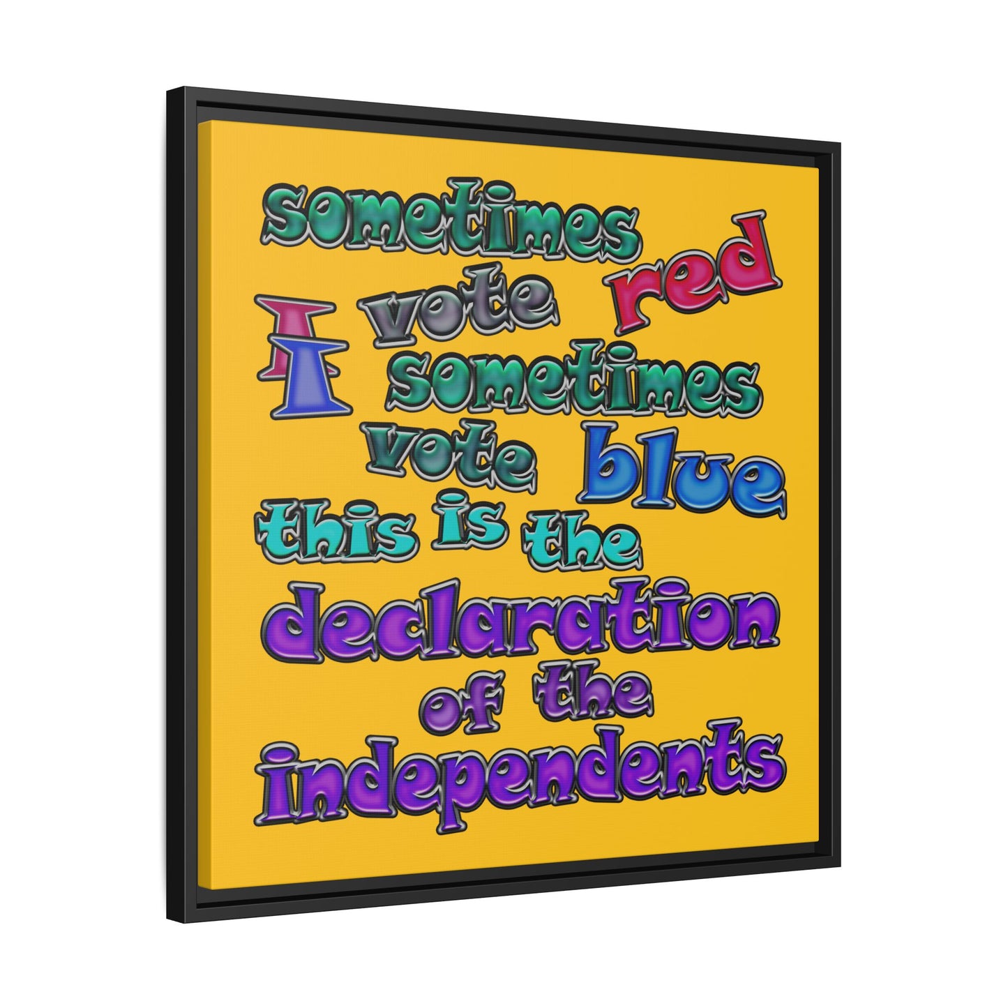 declaration of the independents - framed canvas art (yellow)