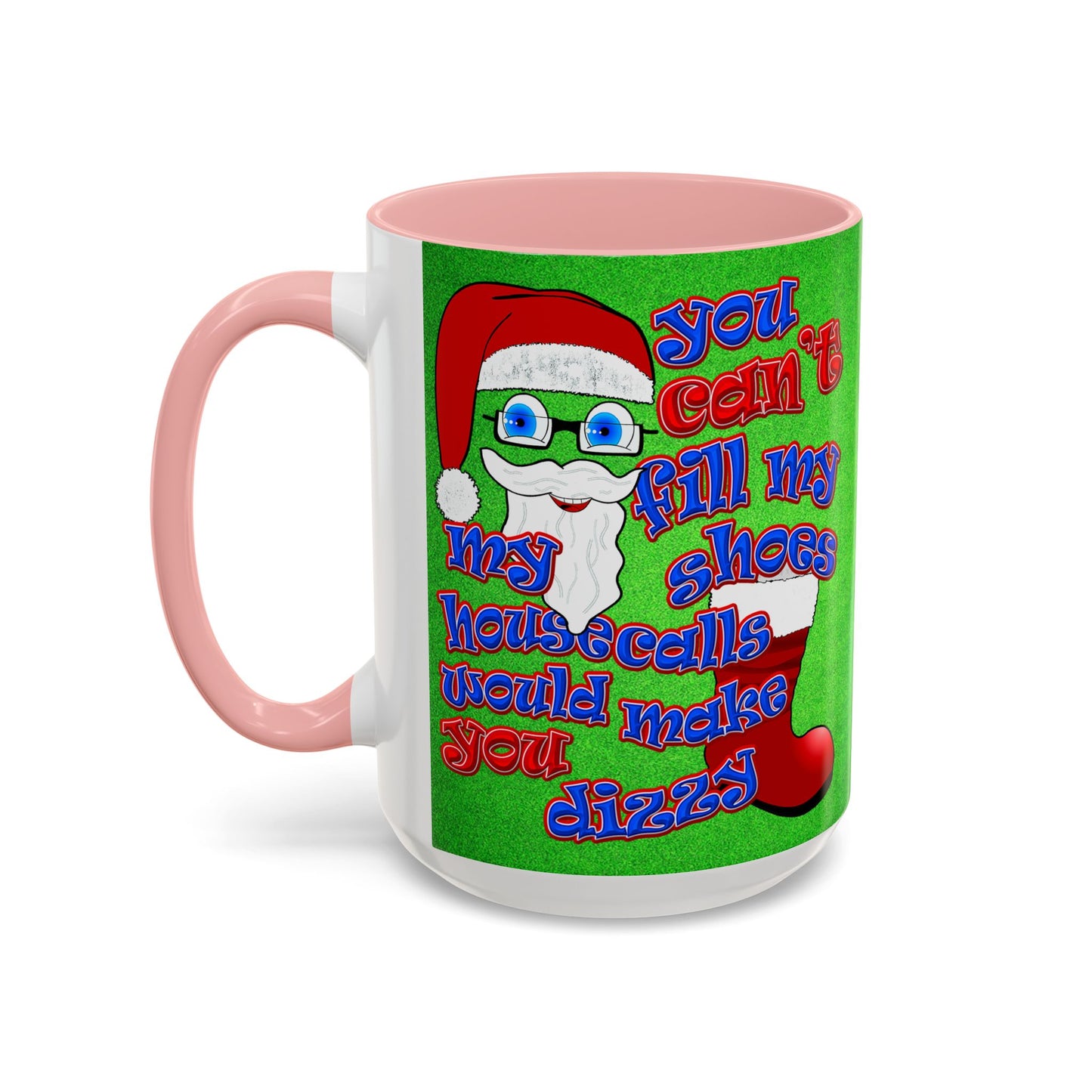 santa's shoes - Accent Mug (green turf)