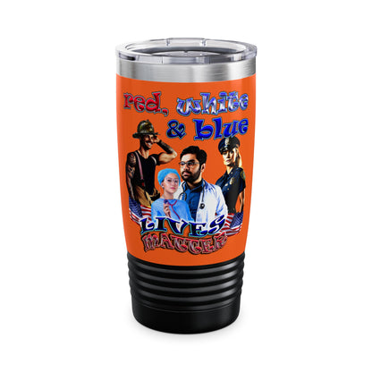 rw&b lives matter - Ringneck Tumbler, 20oz (orange)