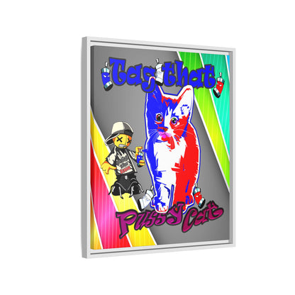 tag that - framed canvas art (rainbow split)