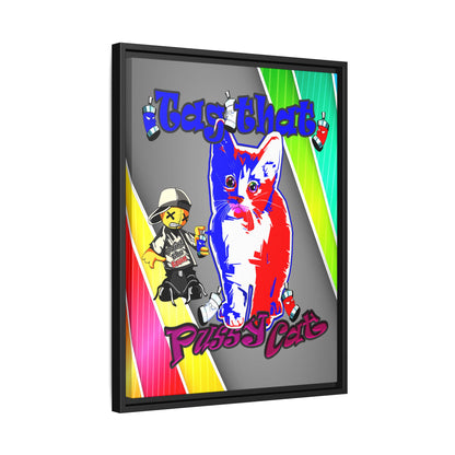 tag that - framed canvas art (rainbow split)