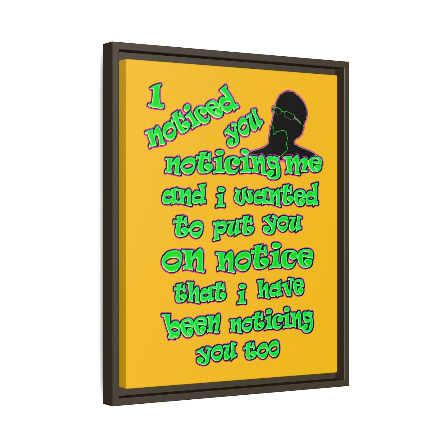 noticed you noticing - framed canvas art (yellow)