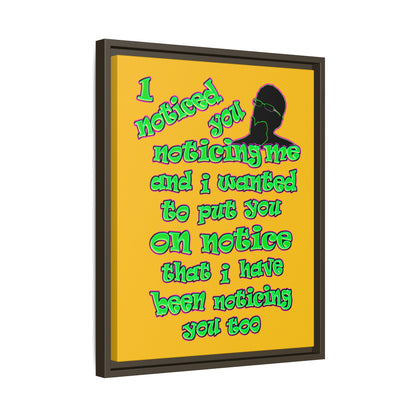 noticed you noticing - framed canvas art (yellow)