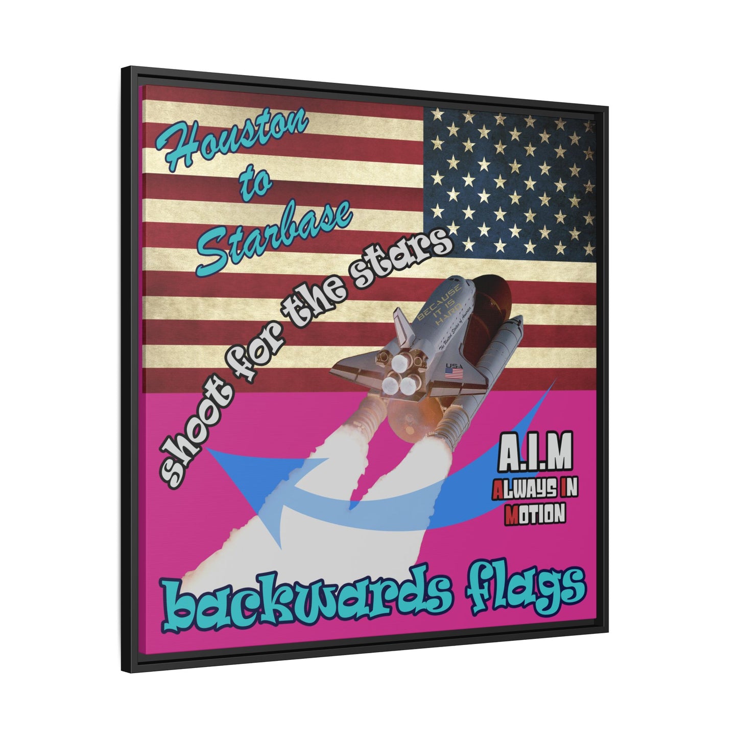 shoot for the stars - framed canvas art (pink)