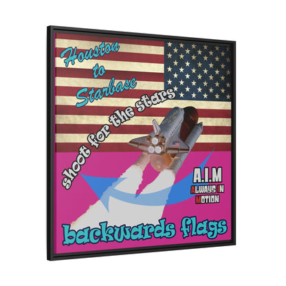 shoot for the stars - framed canvas art (pink)