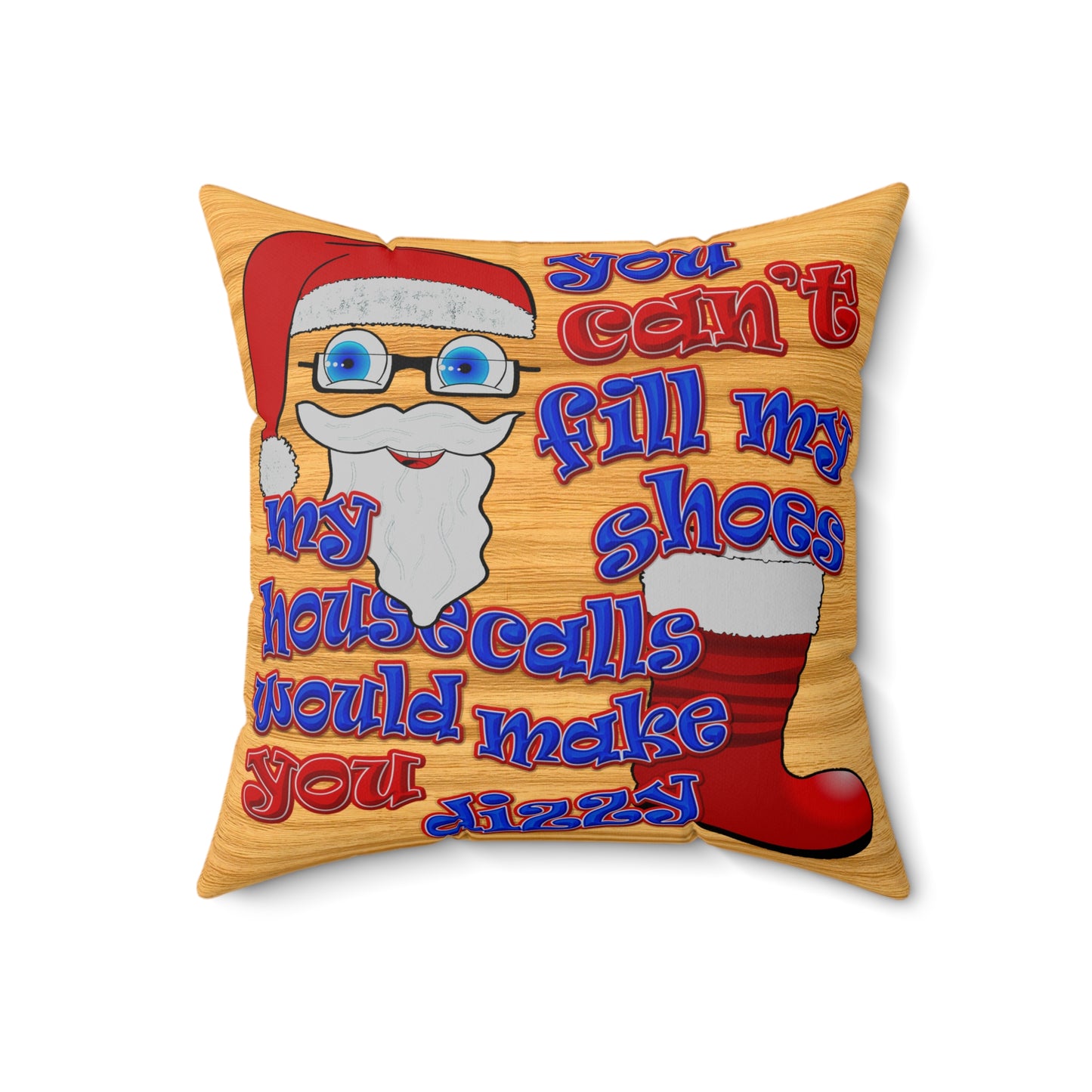 santa's shoes - Spun Polyester Square Pillow - (butterscotch wood finish)