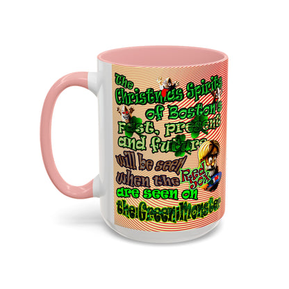 christmas spirits of boston - Accent Mug (yellow-orange wave)