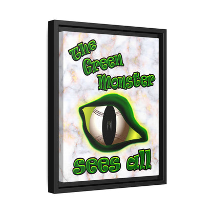 green monster - framed canvas art (white marble)