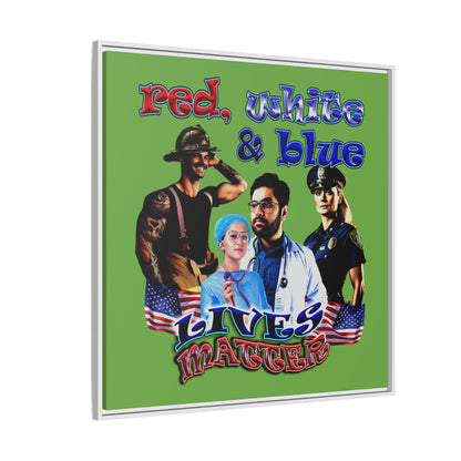 rw&b lives matter - framed canvas art (green)