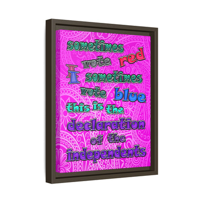 declaration of the independents - framed canvas art (pink swirl)