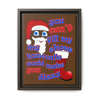 santa's shoes - framed canvas art (brown)