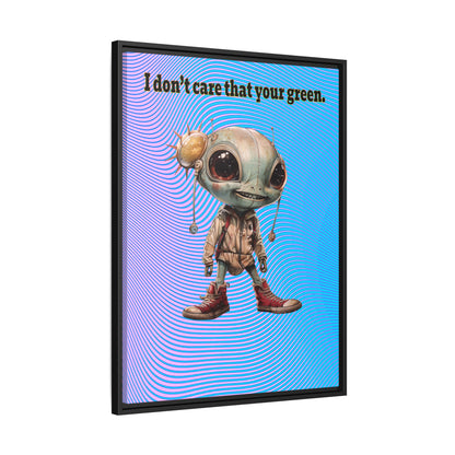 I don't care that your green - framed canvas art (light blue-purple wave)
