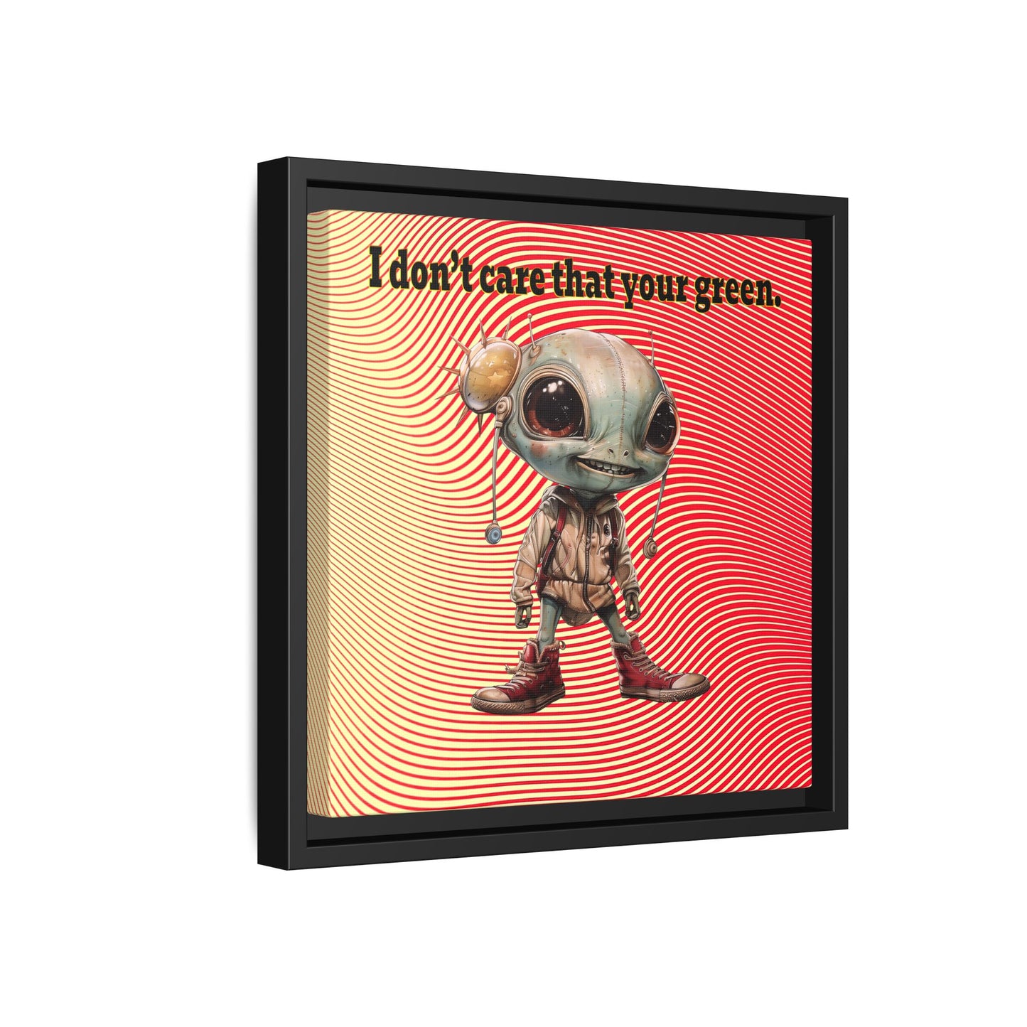I don't care that your green - framed canvas art (yellow-orange wave)
