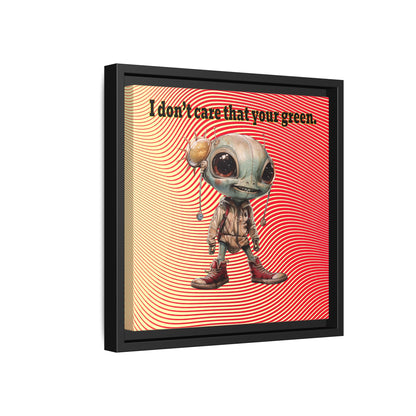 I don't care that your green - framed canvas art (yellow-orange wave)