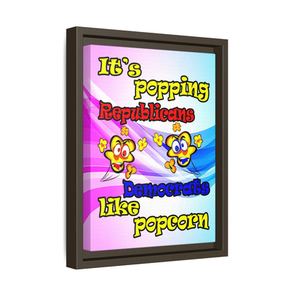 popping like popcorn - framed canvas art (light blue-pink wave)