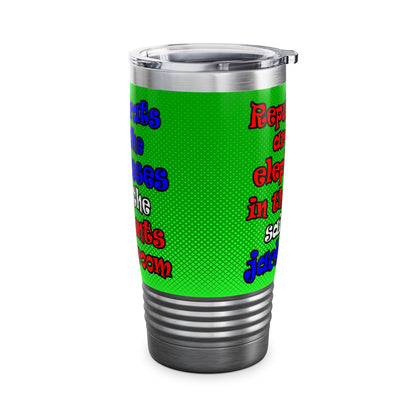 donkeys and elephants - Ringneck Tumbler, 20oz (logo green)